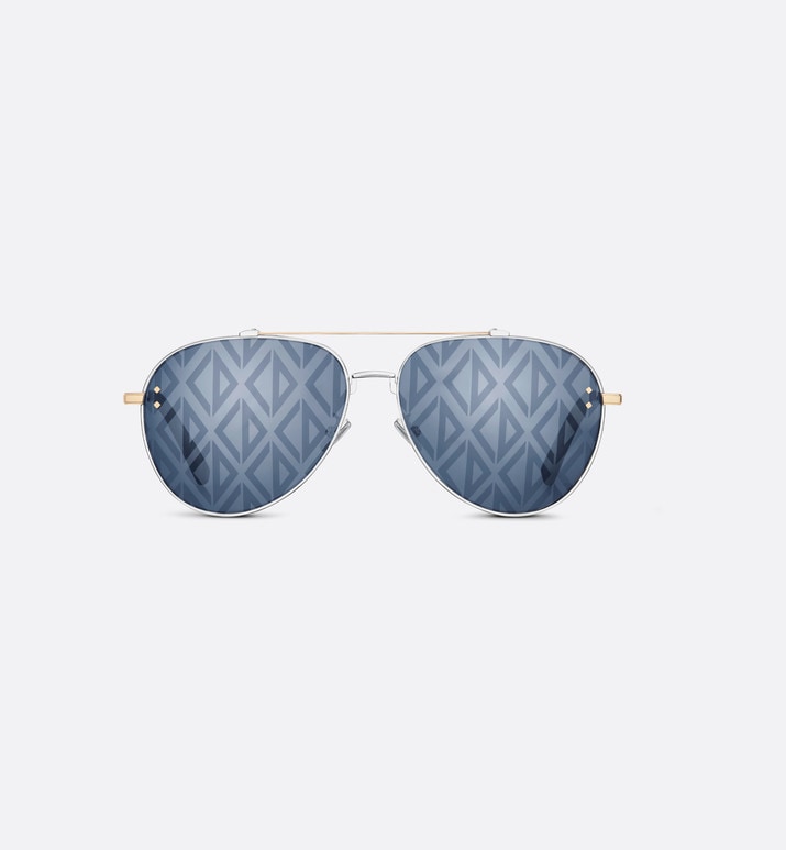 CD Diamond A1U • Blue Mirrored Pilot Sunglasses with CD Diamond Motif
