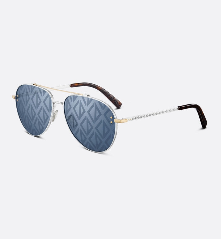 CD Diamond A1U • Blue Mirrored Pilot Sunglasses with CD Diamond Motif