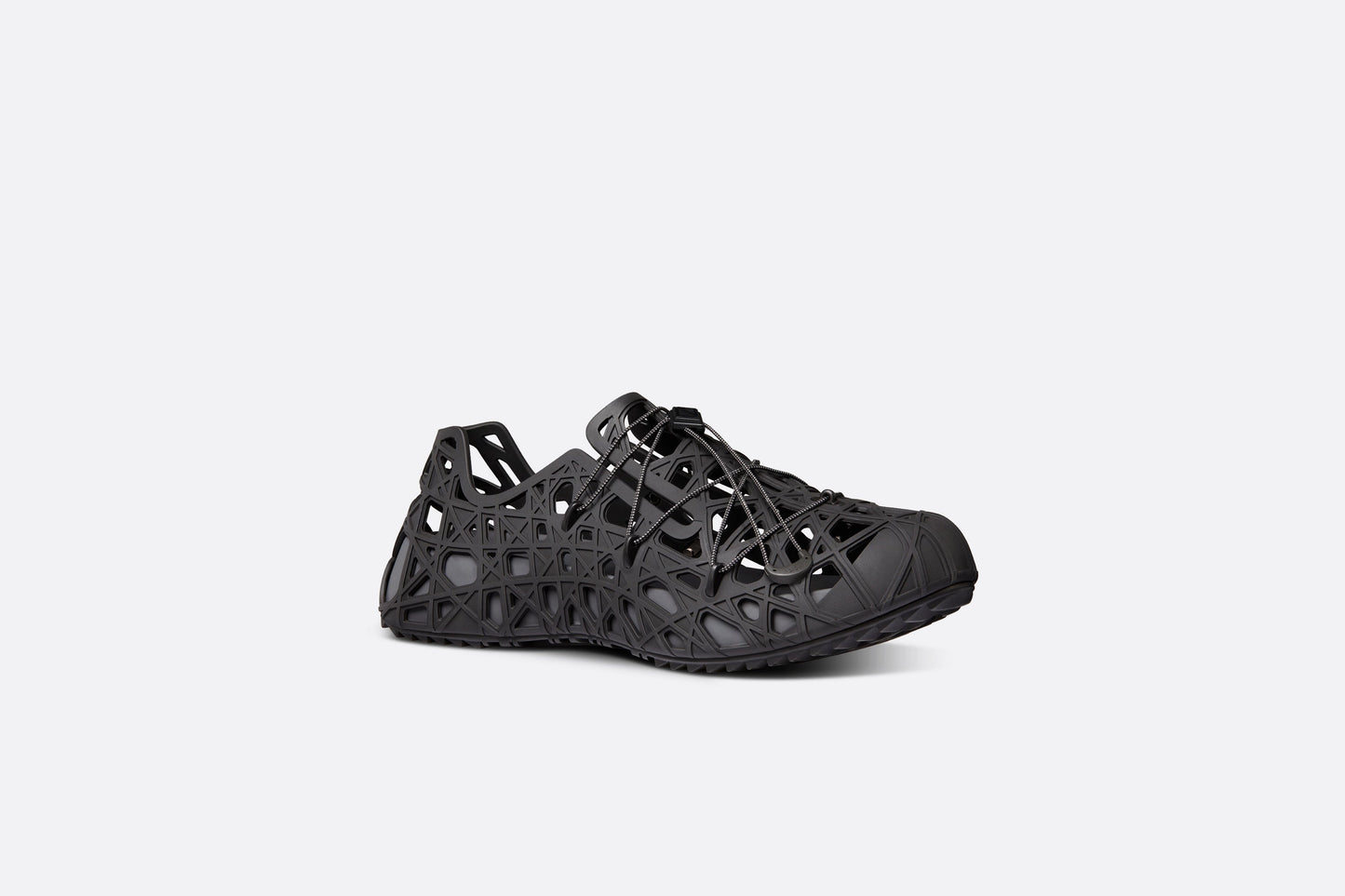 Dior Warp Sandal • Black Cosmo Rubber with Warped Cannage Motif