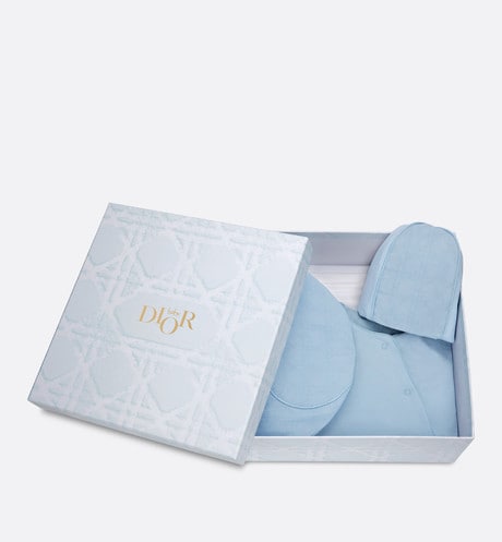 Newborn Gift Set • Sky Blue Cannage Jersey and Cotton Voile
