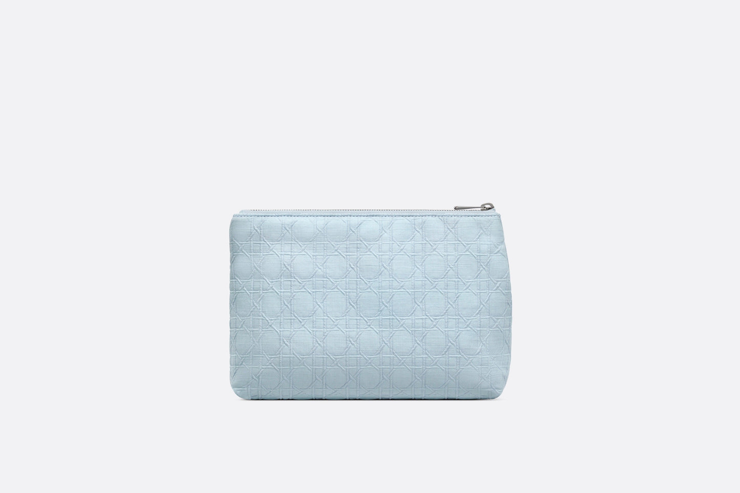 Zipped Pouch • Sky Blue Cannage Cotton Canvas