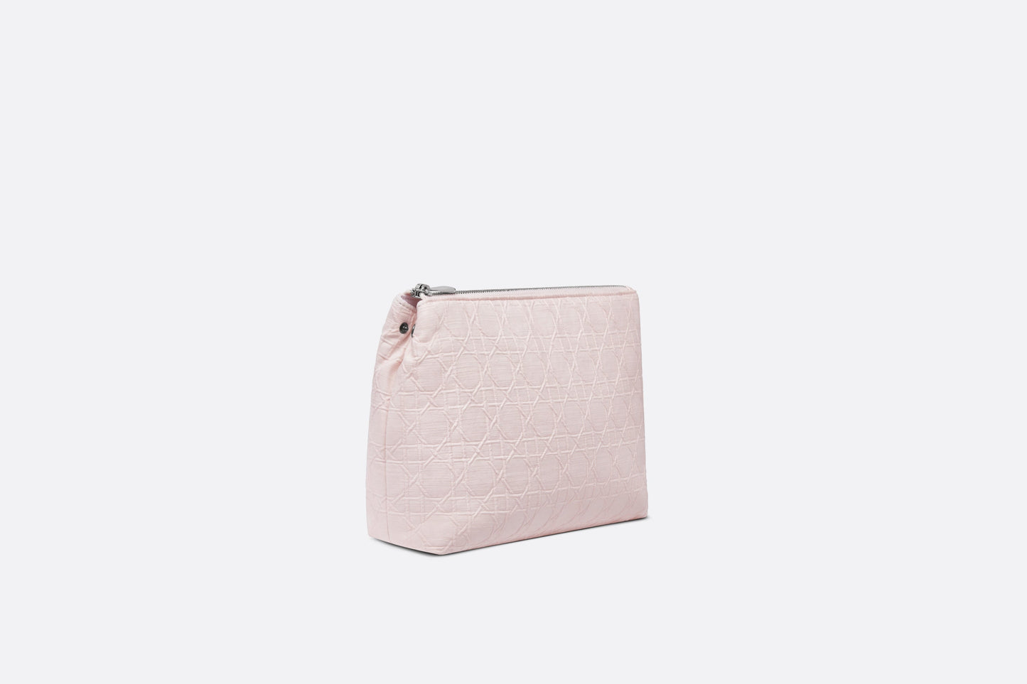 Zipped Pouch • Pale Pink Cannage Cotton Canvas