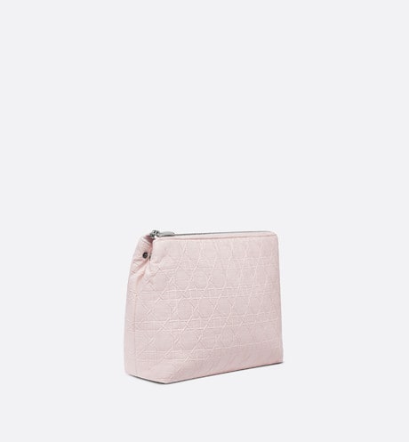 Zipped Pouch • Pale Pink Cannage Cotton Canvas