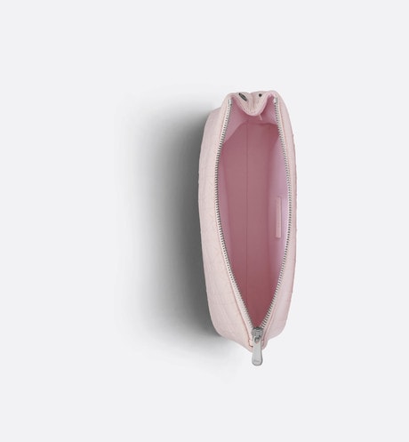 Zipped Pouch • Pale Pink Cannage Cotton Canvas