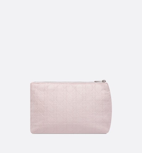 Zipped Pouch • Pale Pink Cannage Cotton Canvas