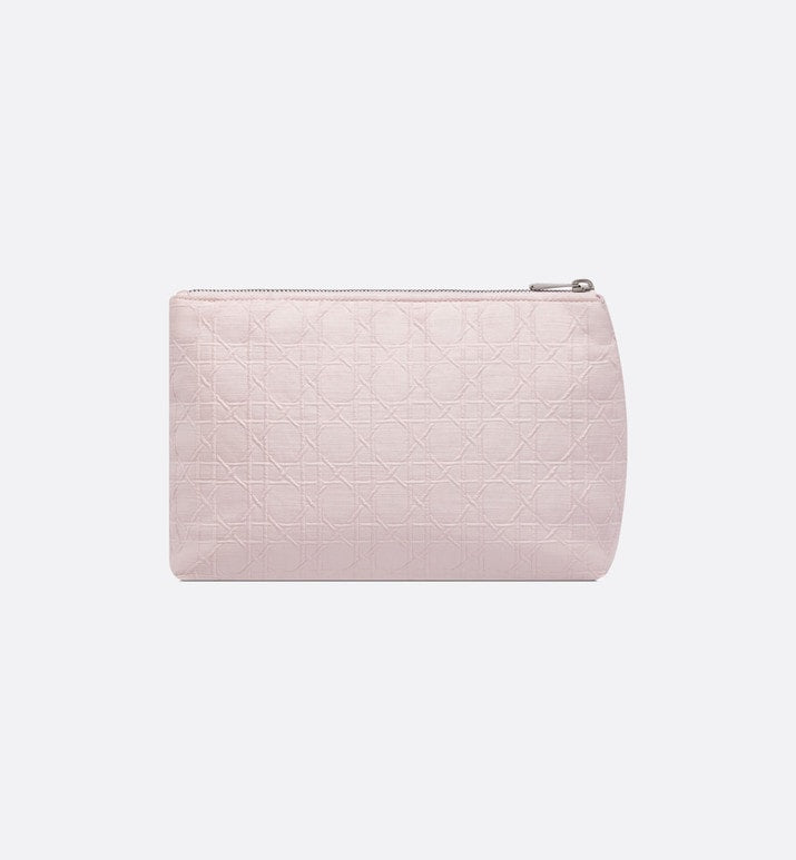 Zipped Pouch • Pale Pink Cannage Cotton Canvas
