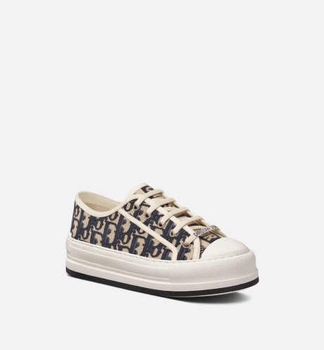 Walk'n'Dior Platform Sneaker • Deep Blue Dior Oblique Embroidered Cotton