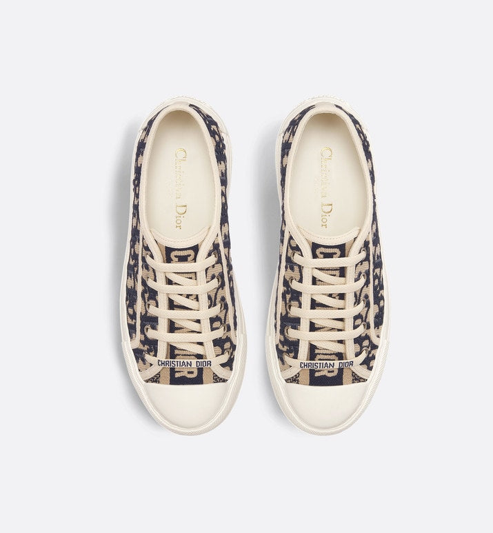Walk'n'Dior Platform Sneaker • Deep Blue Dior Oblique Embroidered Cotton
