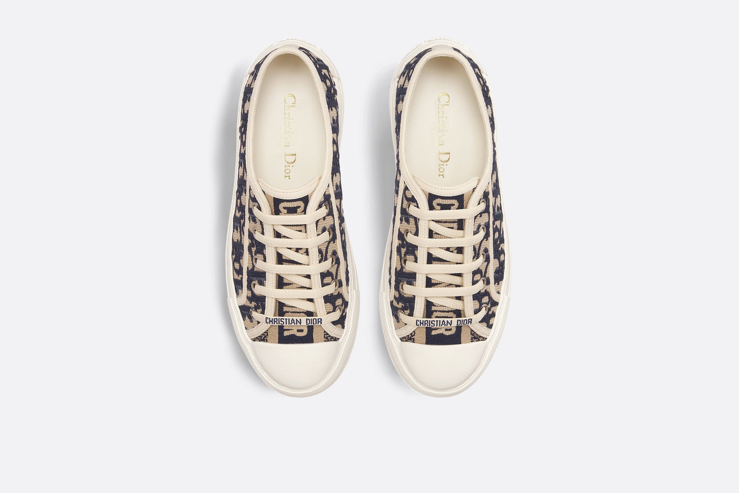 Walk'n'Dior Platform Sneaker • Deep Blue Dior Oblique Embroidered Cotton