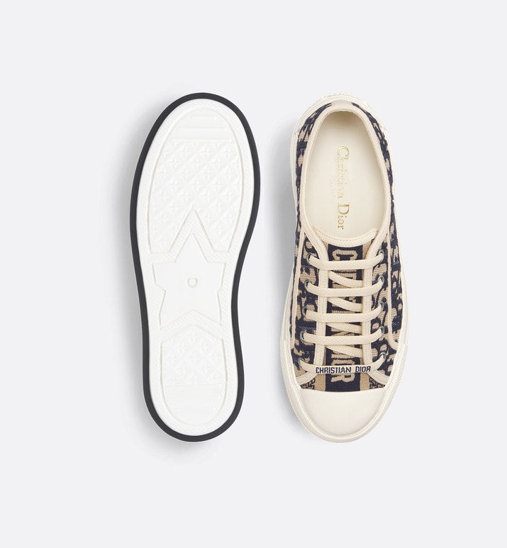 Walk'n'Dior Platform Sneaker • Deep Blue Dior Oblique Embroidered Cotton