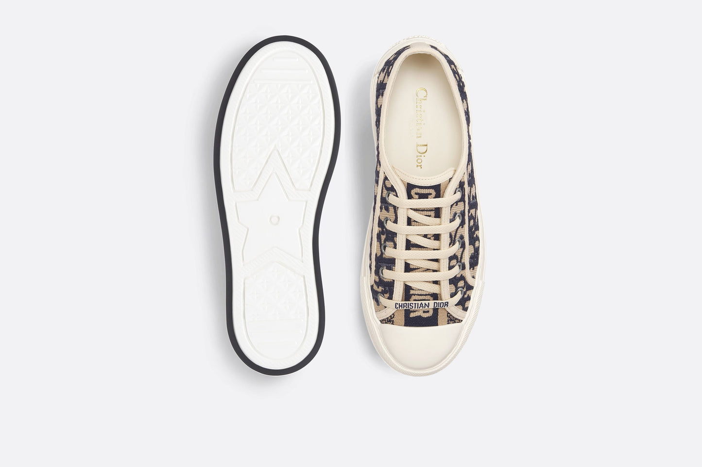 Walk'n'Dior Platform Sneaker • Deep Blue Dior Oblique Embroidered Cotton