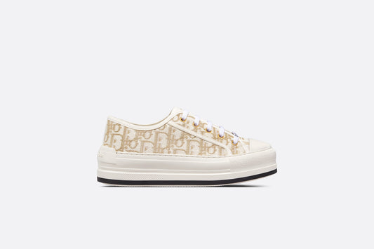 Walk'n'Dior Platform Sneaker • Gold-Tone Dior Oblique Cotton with Metallic Thread Embroidery
