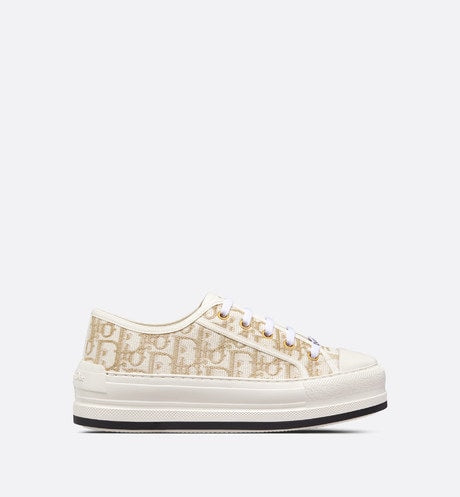 Walk'n'Dior Platform Sneaker • Gold-Tone Dior Oblique Cotton with Metallic Thread Embroidery