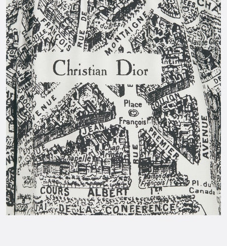 Shorts • White and Black Silk Twill with Plan de Paris Motif