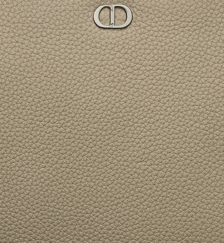 A5 Pouch • Beige Grained Calfskin with CD Icon Signature