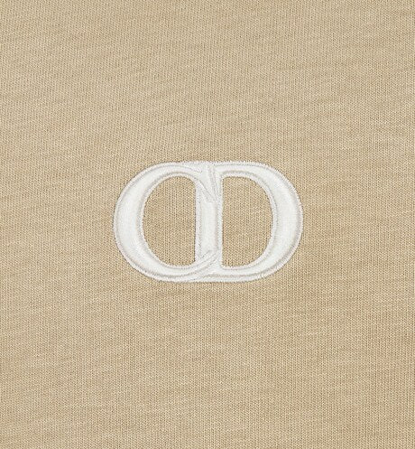 CD Icon Relaxed-Fit T-Shirt • Beige Cotton Jersey