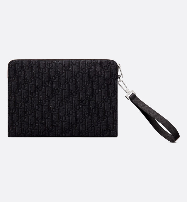 Pouch • Black Dior Oblique Jacquard