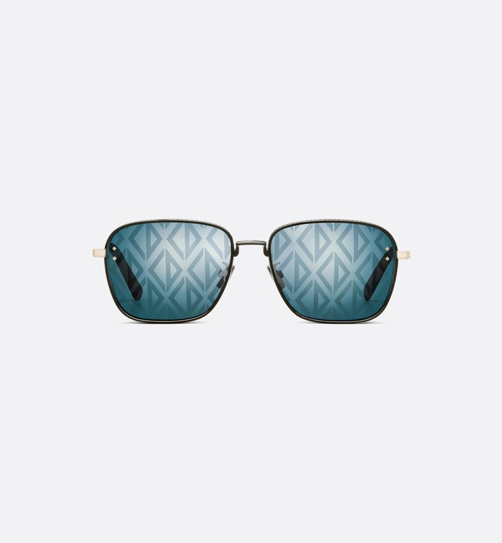 CD Diamond S4U • Blue Mirrored Square Sunglasses with CD Diamond Motif