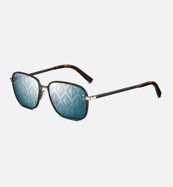 CD Diamond S4U • Blue Mirrored Square Sunglasses with CD Diamond Motif