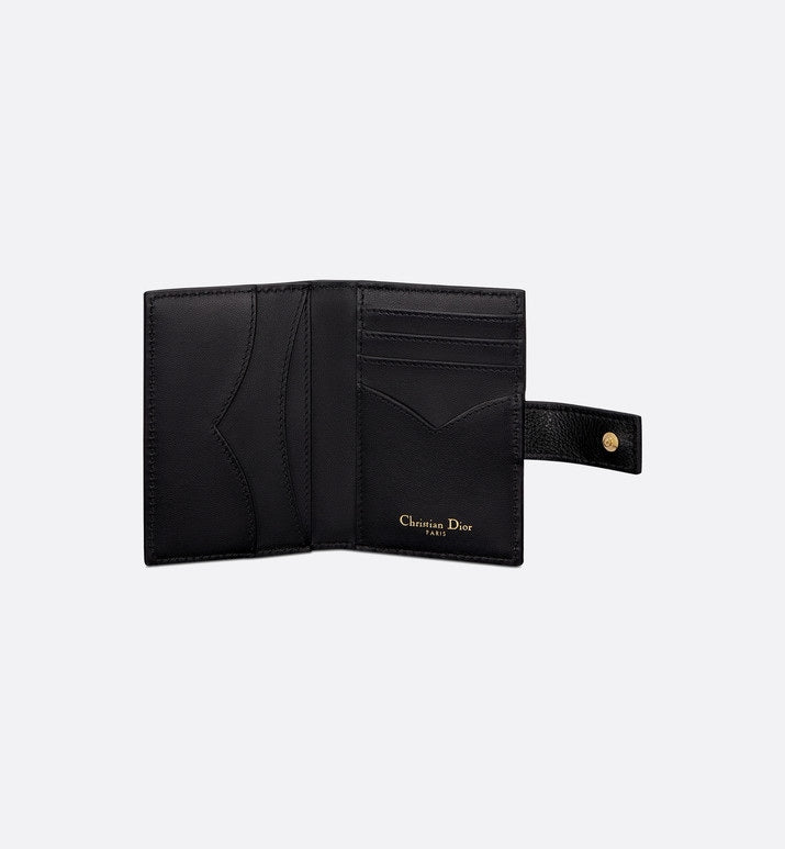 Dior Caro Vertical Card Holder • Black Supple Cannage Calfskin
