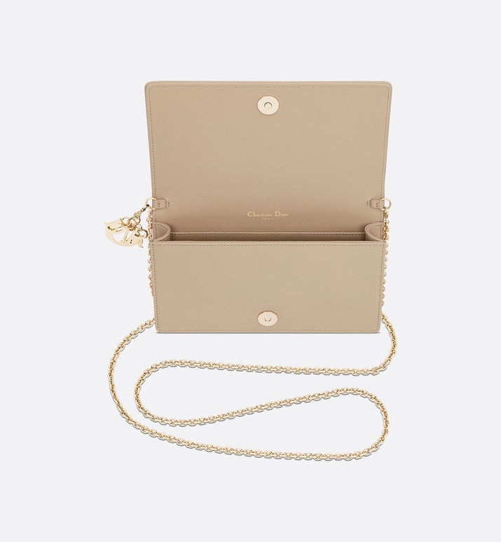 Lady Dior Pouch • Sand-Colored Cannage Lambskin