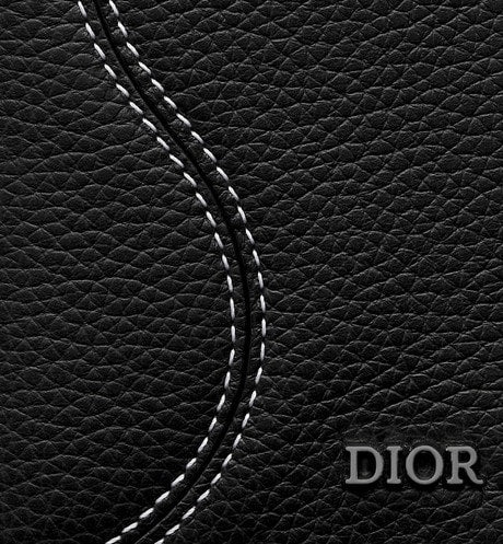 Saddle Bi-Fold Card Holder • Black Grained Calfskin Leather Marquetry