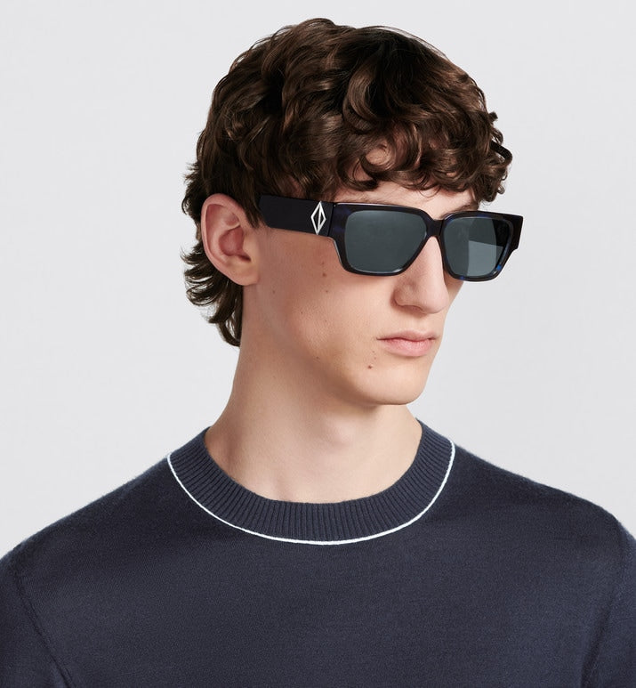 CD Diamond S5I • Blue Tortoiseshell-Effect Square Sunglasses