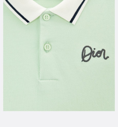 Baby Polo Shirt • Mint Green Cotton Fleece