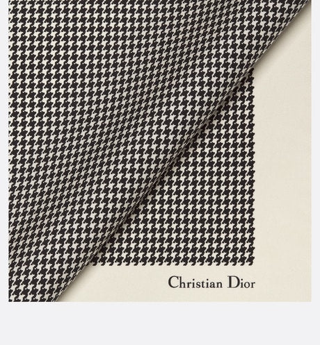 30 Montaigne 90 Square Scarf • Ivory and Black Silk Twill