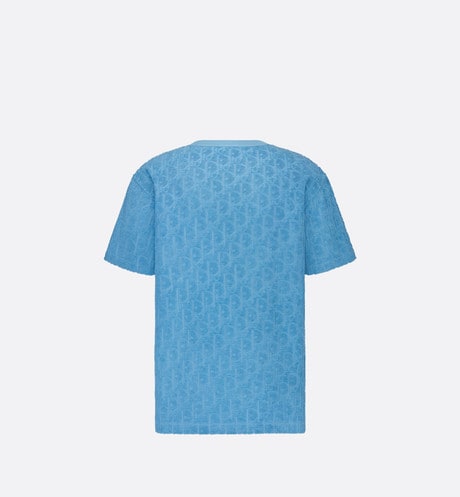 Dior Oblique Relaxed-Fit T-Shirt • Blue Terry Cotton Jacquard