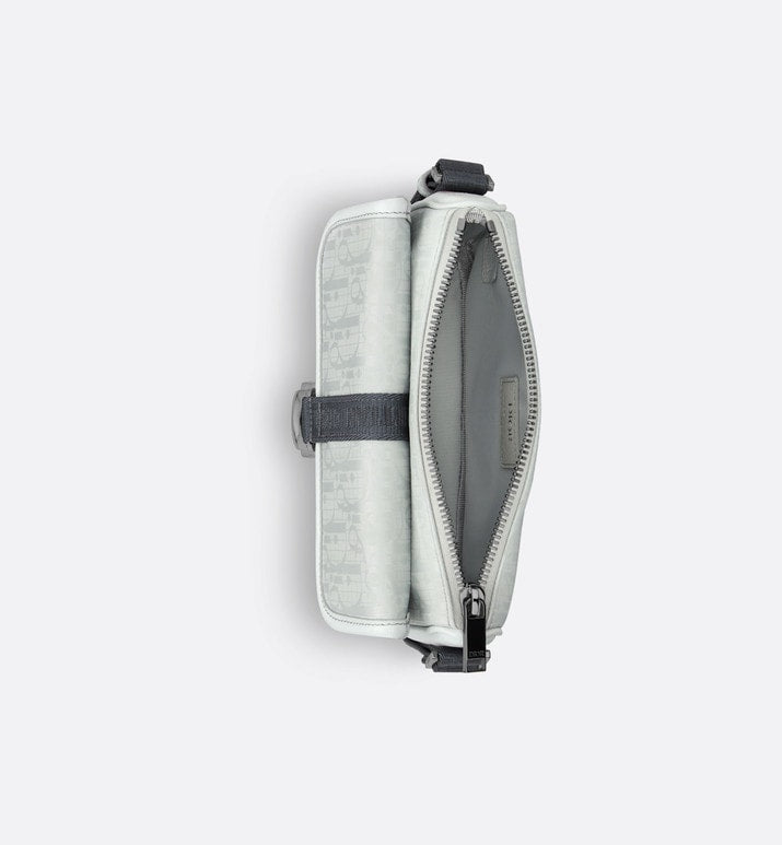 Mini Dior Aqua DIOR AND PARLEY Bag with Strap • Ice Parley Ocean Plastic® Dior Oblique Mirage Nylon