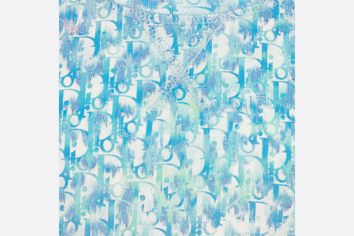 Kid's T-Shirt • Light Blue and Ivory Dior Oblique Dip-Dye Printed Cotton Jersey