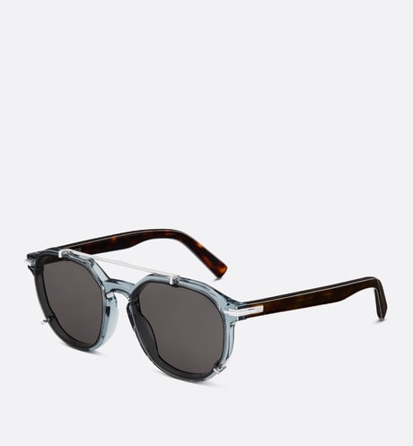DiorBlackSuit RI • Translucent Blue and Brown Tortoiseshell-Effect Pantos Sunglasses