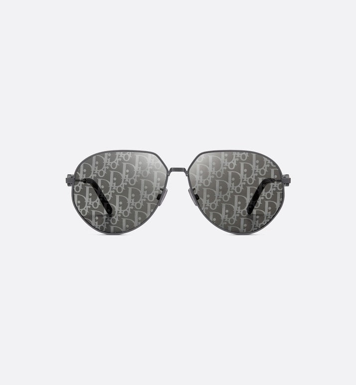 CD Link A1U • Gray Mirrored Pilot Sunglasses with Dior Oblique Motif