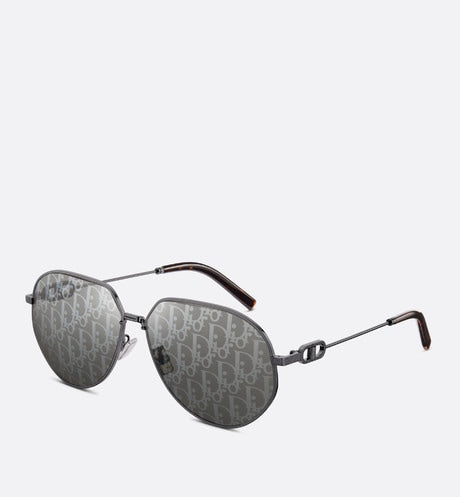 CD Link A1U • Gray Mirrored Pilot Sunglasses with Dior Oblique Motif