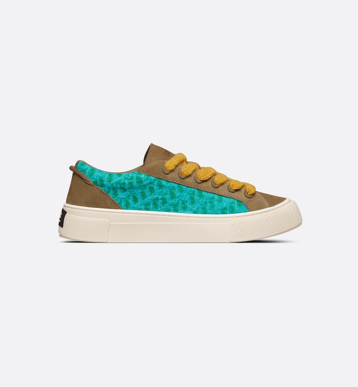 B33 Sneaker - LIMITED AND NUMBERED EDITION - with Digital Twin • Turquoise Dior Oblique Mohair and Brown Suede