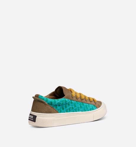 B33 Sneaker - LIMITED AND NUMBERED EDITION - with Digital Twin • Turquoise Dior Oblique Mohair and Brown Suede
