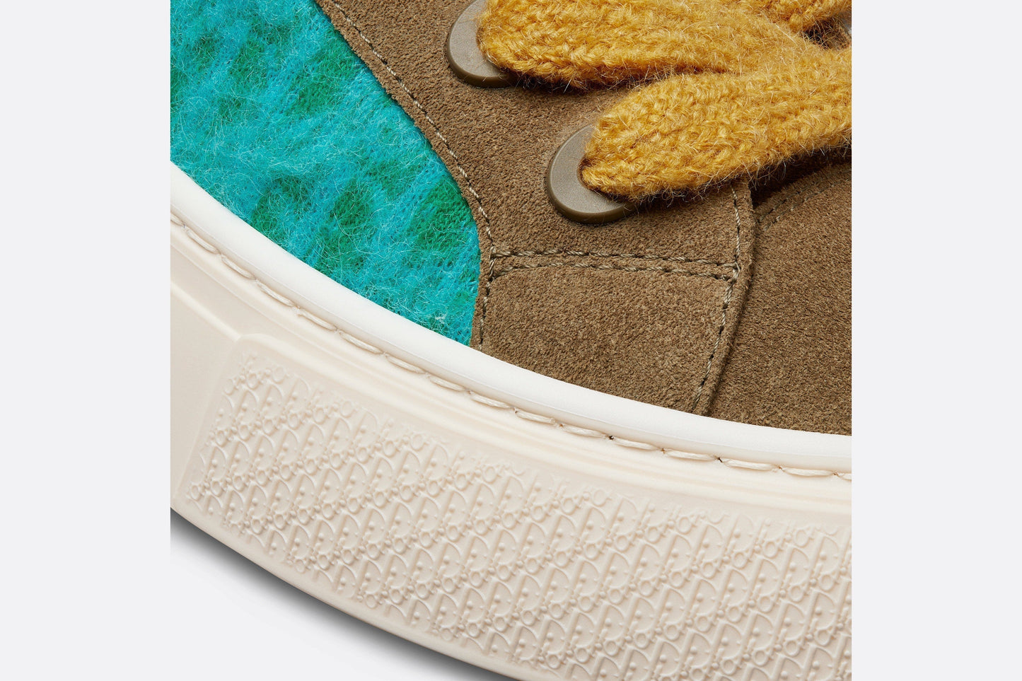 B33 Sneaker - LIMITED AND NUMBERED EDITION - with Digital Twin • Turquoise Dior Oblique Mohair and Brown Suede