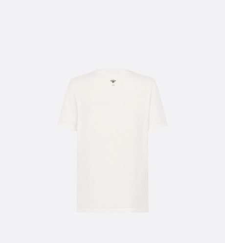 'Non Je Ne Regrette Rien' T-Shirt • White Technical Cotton Jersey with Crinkled Effect