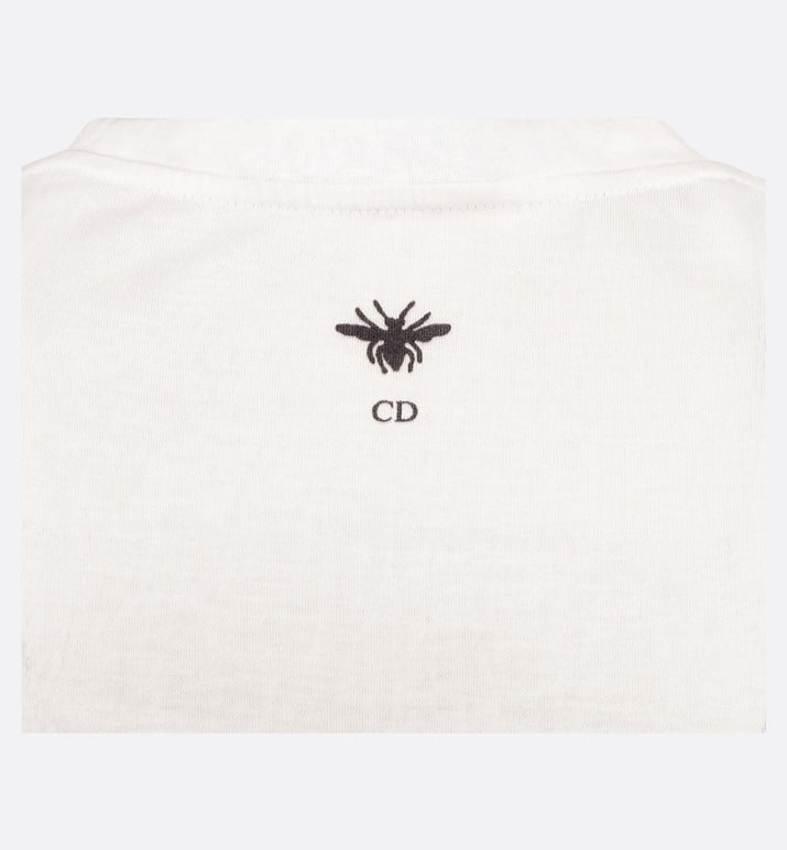 'Non Je Ne Regrette Rien' T-Shirt • White Technical Cotton Jersey with Crinkled Effect