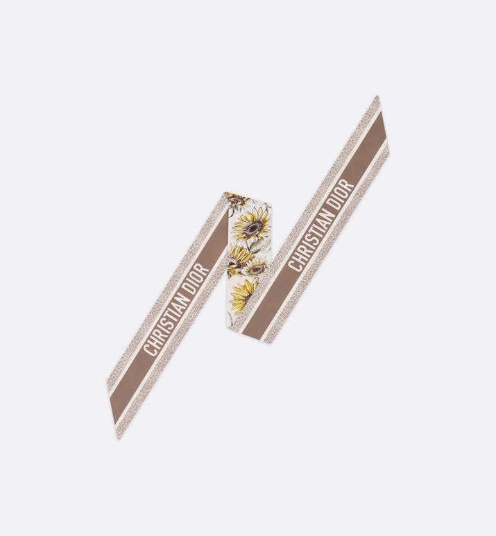 ABCDior T Tournesol - Trésor Mitzah Scarf • Ivory Multicolor Silk Twill