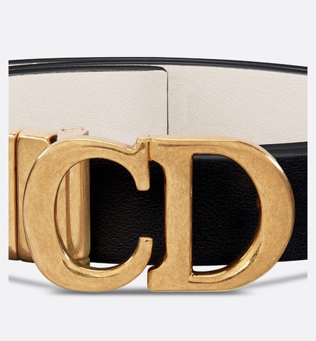 Reversible Saddle Belt • Black and Latte Smooth Calfskin, 20 MM