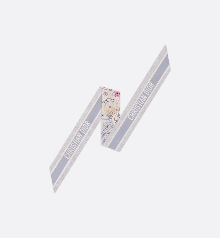 ABCDior Z Zinnia - Zodiaque Mitzah Scarf • Ivory Multicolor Silk Twill