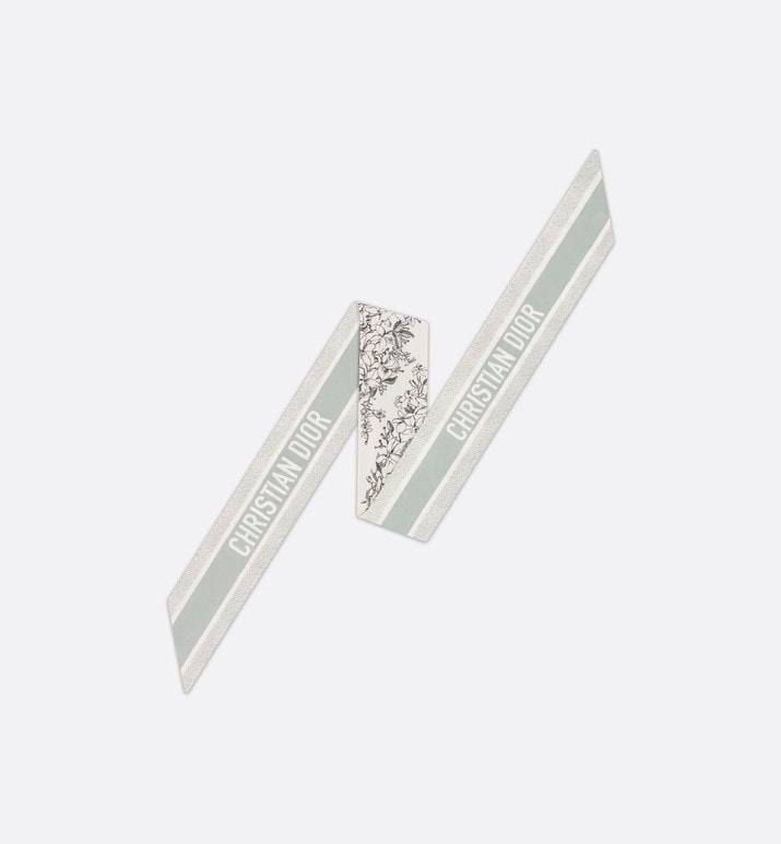 ABCDior J Jasmin - Jardin Blanc Mitzah Scarf • Ivory Multicolor Silk Twill