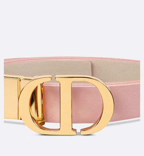 30 Montaigne Reversible Belt • Antique Pink and Powder Beige Smooth Calfskin, 20 MM