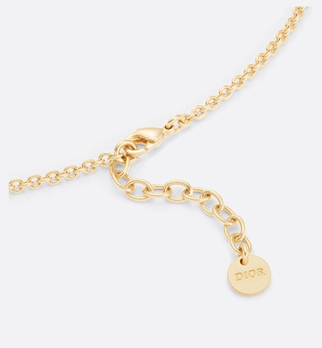 Petit CD Necklace • Gold-Finish Metal and White Resin Pearls