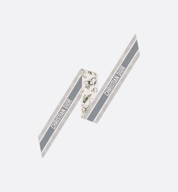 ABCDior M Muguet - Merveille Mitzah Scarf • Ivory Multicolor Silk Twill