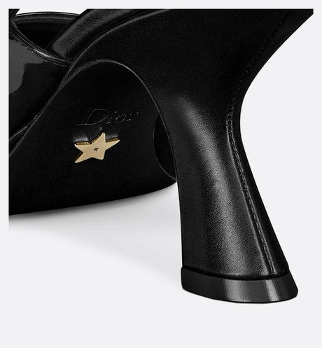 Sweet-D Slingback Pump • Black Patent Calfskin and Shiny Calfskin