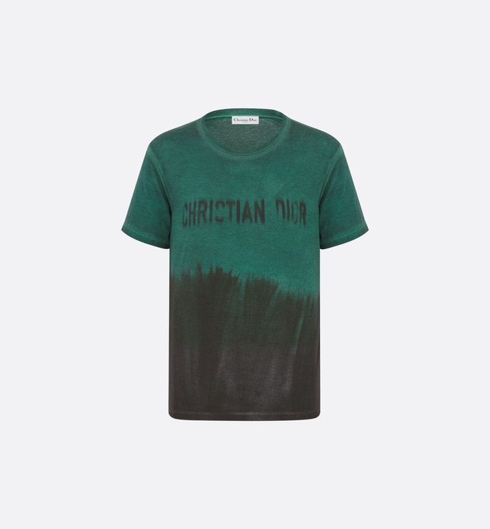 T-Shirt • Green and Black Tie & Dior Cotton Jersey with Signature