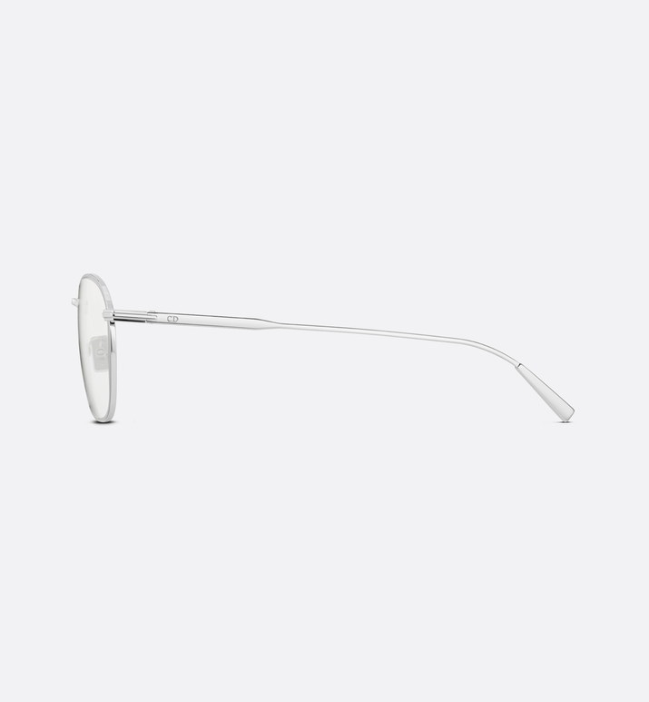 DiorBlackSuit S2U • Silver Metal Square Glasses with Blue Light Filter